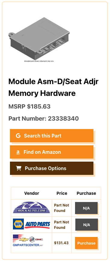 Power Seat Control Unit